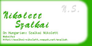 nikolett szalkai business card